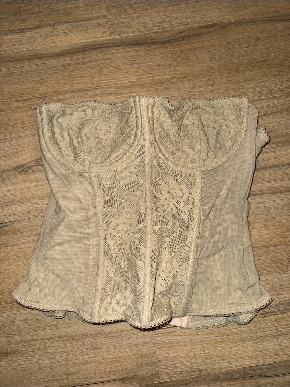 WeWoreWhat Lace Bustier Corset Top in Beige